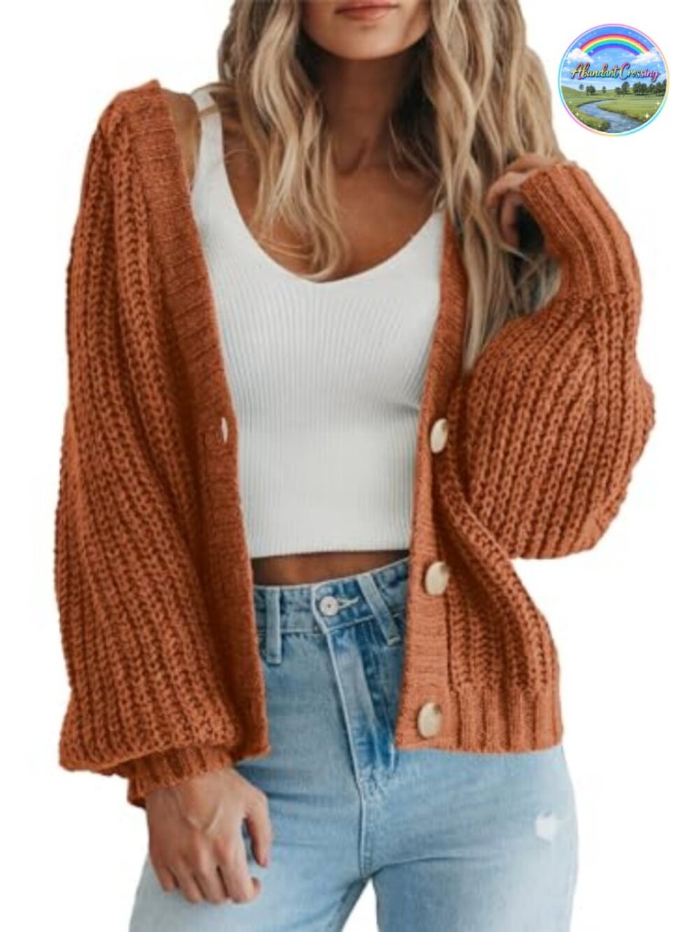 Chunky Knit Cardigan Sweater Open Front V-Neck Long Sleeve Winter